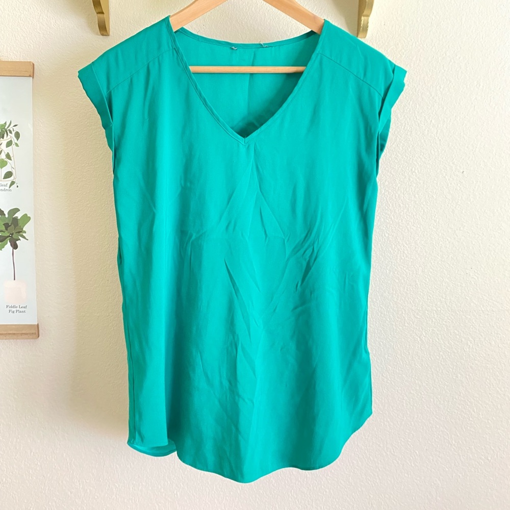 Express Green Silk Blouse